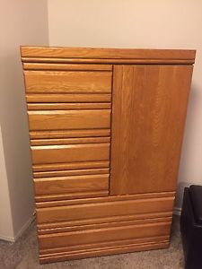 Solid Oak chest of drawers/armoire