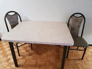 Table and two chairs $75