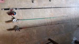Three Fishing Rods Two Vintage