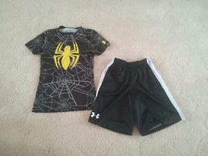 Under Armour shirt and shorts