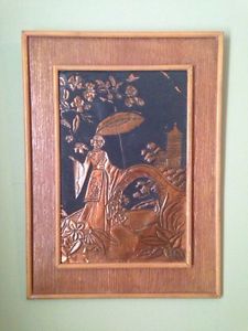 Vintage Asian Copper Etching