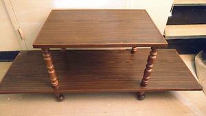(Vintage) Double Level Coffee Table on Wheels