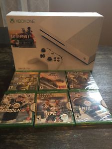 Xbox One + 7 games -- brand new and never used