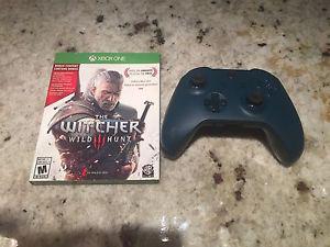 Xbox One Witcher Wild Hunt and Controller.