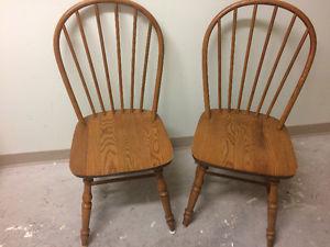 2 wooden kitchen chairs