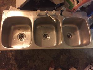3 part Stainless steel sink