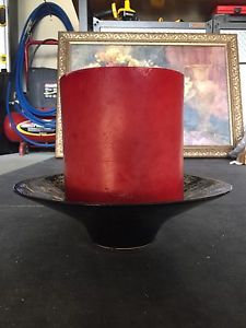 3 wick candle with plate holder