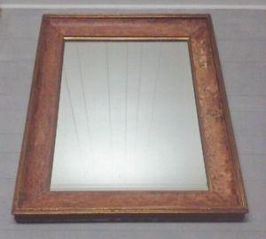 Antique FRENCH Thick FRAME MIRROR Wood Vinage