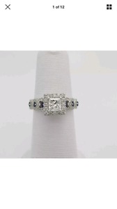 Beautiful Diamond and Sapphire Vera Wang Ring