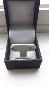 Beautiful sterling silver earrings with diamonds