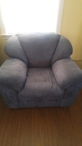 Blue microsuade chair