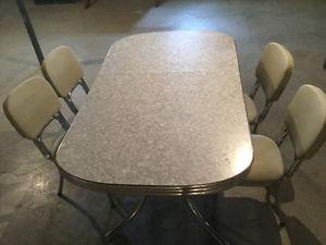 Chrome table and 4 chairs