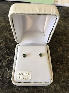 Emerald (may birthstone) earrings