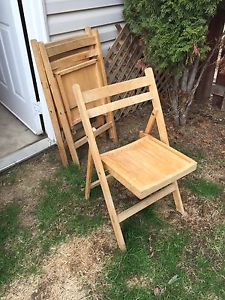 Folding wooden chairs