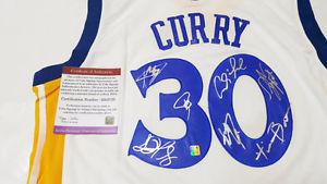 GS Warriors Champions Signed Jersey - COA, Stephen Curry