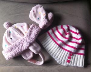 Girls toque and mitts set with extra toque