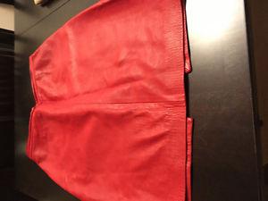 Italian red leather skirt