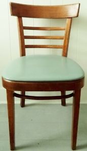 Mid C. SPACE AGE Chair VINYL Wood Antique Vintage