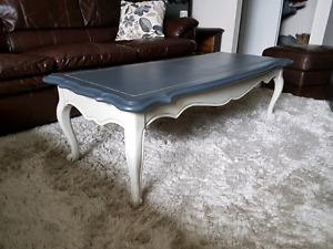 Newly refinished solid wood coffee table