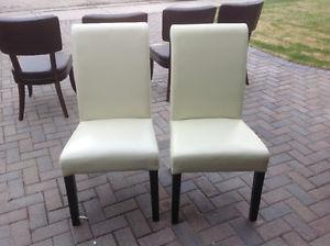 Pair of leather dining chairs