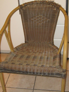 Patio chair with a bamboo frame