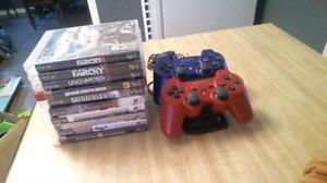 Ps3 games and controlers and charging dock