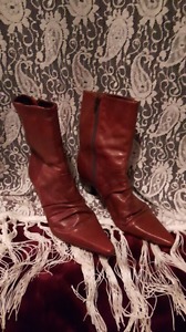 Red leather Bos & Co boot