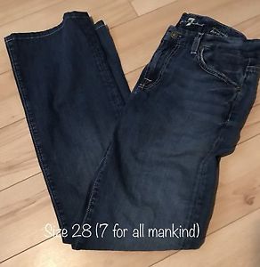 Size 28 boot cut skinny 7 for all mankind jeans