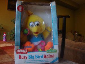 Vintage-Playskool-Busy-Big-Bird-Baby-Plush-Toy--Infant-S