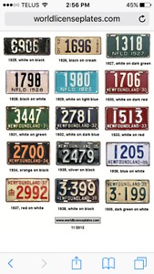 Wanted: Wanted.. Newfoundland license plates