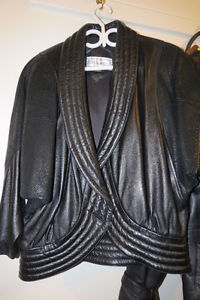 Womens Black Leather Coat - Brand New