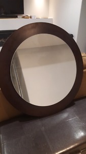 Wooden round Mirror