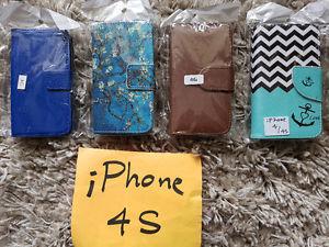 iPhone 4 Colored Leather Flip Cover Cases