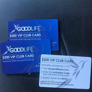 $200 VIP club card to hotels