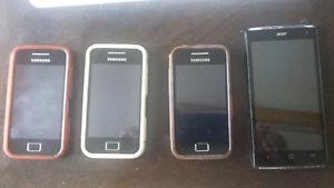 3 Samsung Galaxy and 1Acer z3