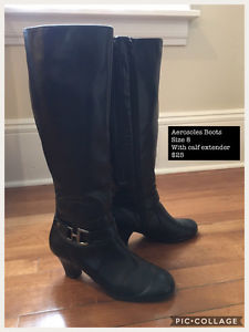 Aerosoles Black Boots with calf extender