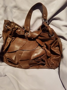 All leather brown purse