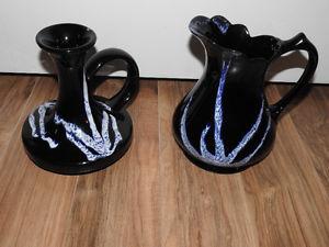 BLUE MOUNTAIN POTTERY pitcher + candle holder ($30ea - BOTH