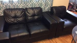 Black leather sofa set mint condition