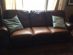 Brown Leather Reclining Couch