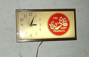 CO-OP dairy products clock lighted