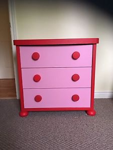 Children's IKEA red and pink dresser