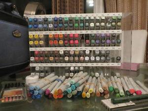 Copic Art Supplies with travel bag on rollers