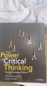 Critical thinking text book 4th edition $80 Environmental