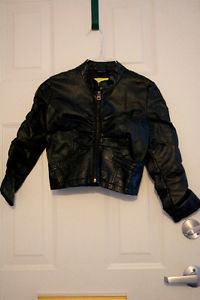 Cropped Black Faux Leather Jacket