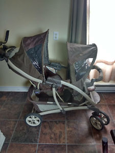 Double stroller and rain cover
