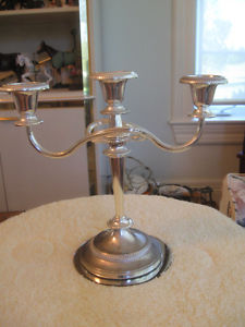 FANCY FORMAL VINTAGE SILVER-PLATED TRIPLE BRANCHED
