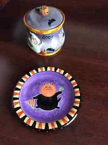 Halloween plate and candy dish