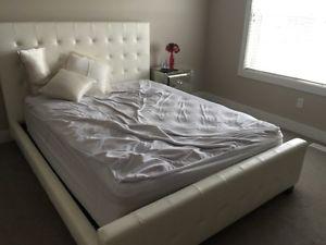 Leather Queen Bed with mattress