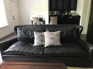 Luxury Black Leather Couch